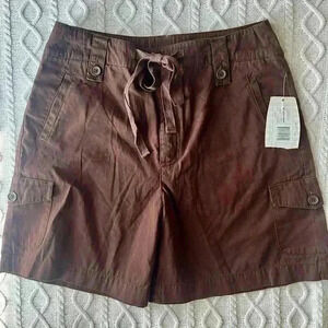 NWT White Stag Brown Cargo Shorts Tie Women’s Size 10
